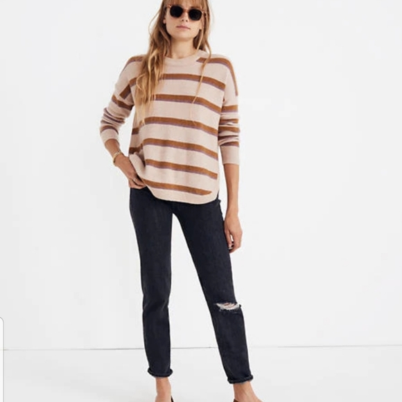 Madewell Sweaters - Madewell Westlake Striped Pull-Over Wool Sweater